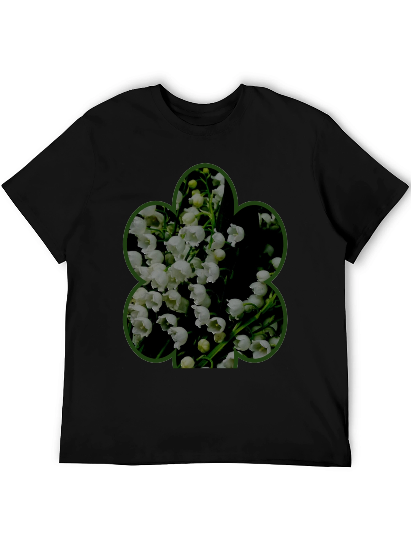 Floral Shamrock Graphic Tee - Mens Black T-Shirt