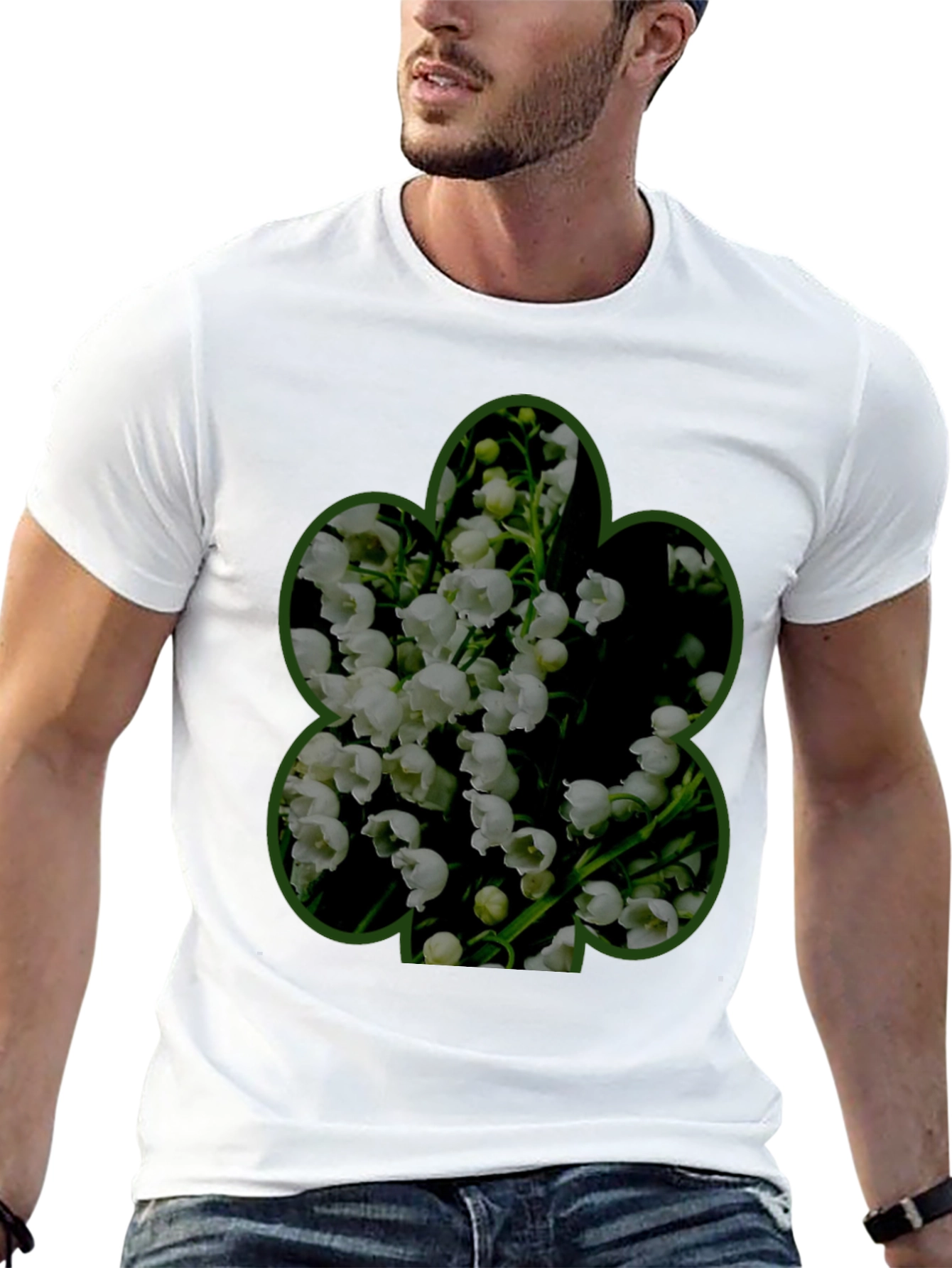 Floral Shamrock Graphic Tee - Mens Black T-Shirt