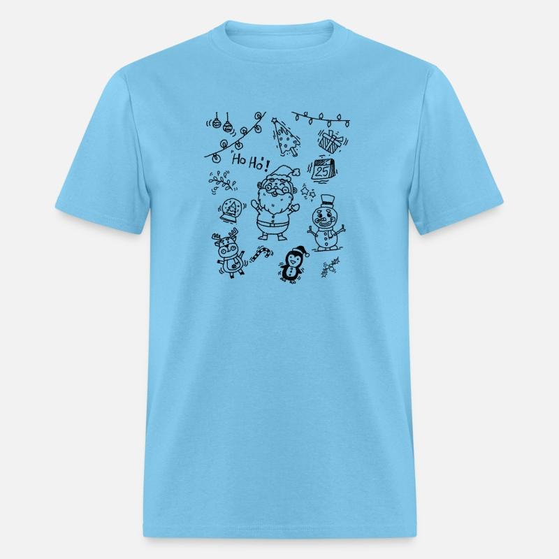 Santa snowman tree doodle funny Christmas day