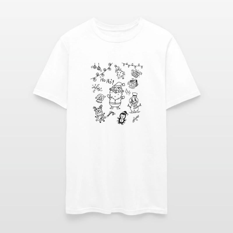 Santa snowman tree doodle funny Christmas day