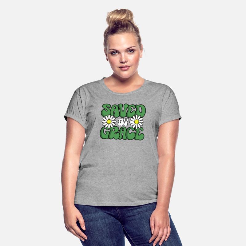 Saved By Grace Green Groovy Flower Design