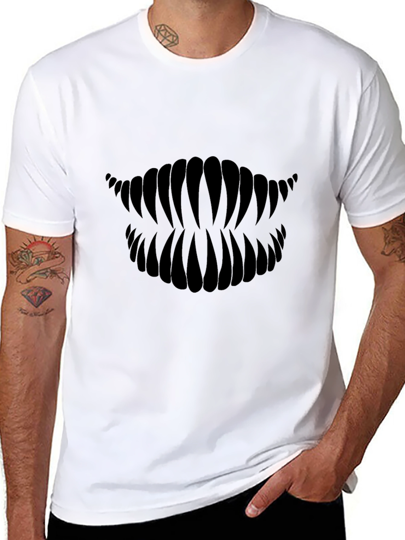 Monster Teeth Graphic Black T-Shirt