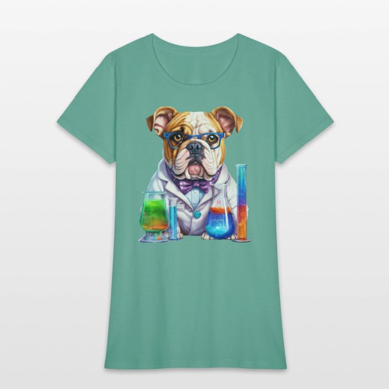 Scientist dog. Dog wearing glasses, white coat, bo