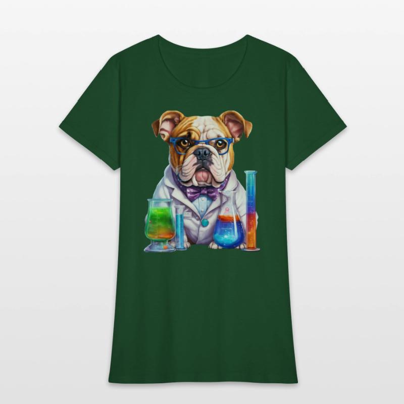 Scientist dog. Dog wearing glasses, white coat, bo