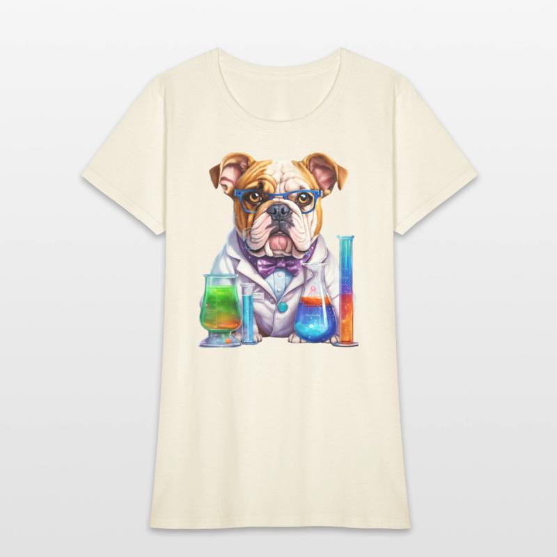 Scientist dog. Dog wearing glasses, white coat, bo
