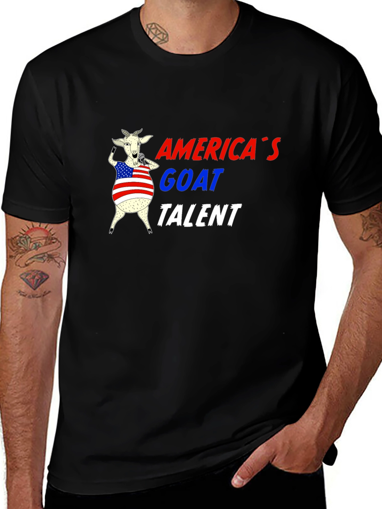 Americas Goat Talent Tee - Black Graphic T-Shirt