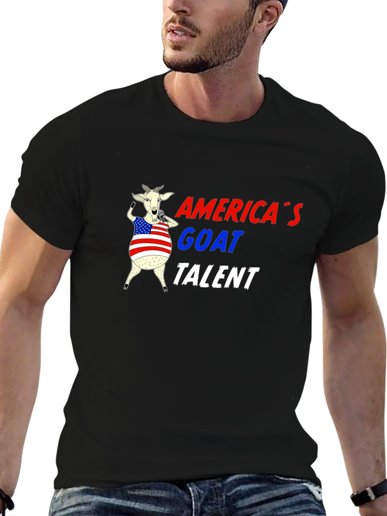 Americas Goat Talent Tee - Black Graphic T-Shirt
