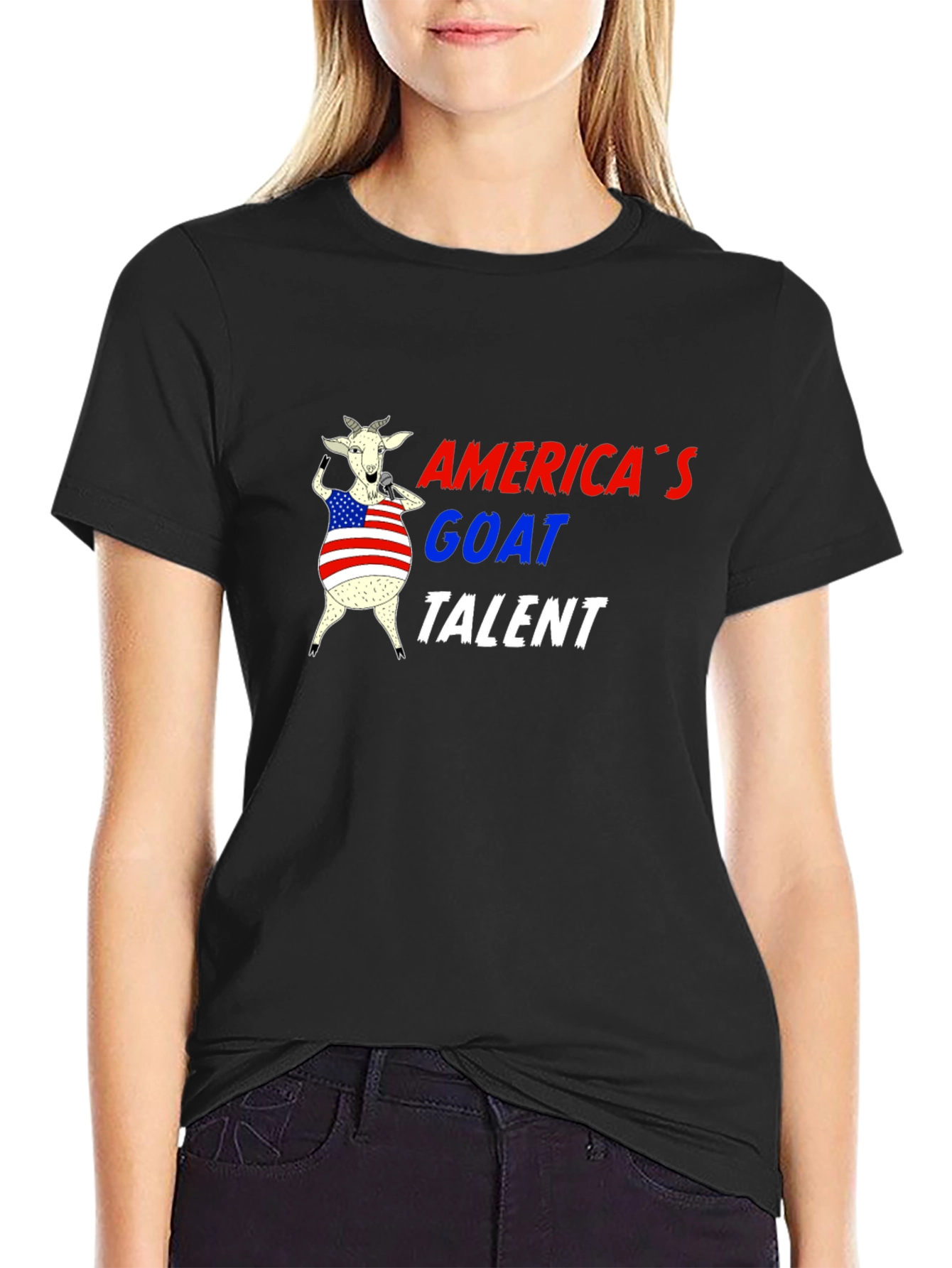 Americas Goat Talent Tee - Black Graphic T-Shirt
