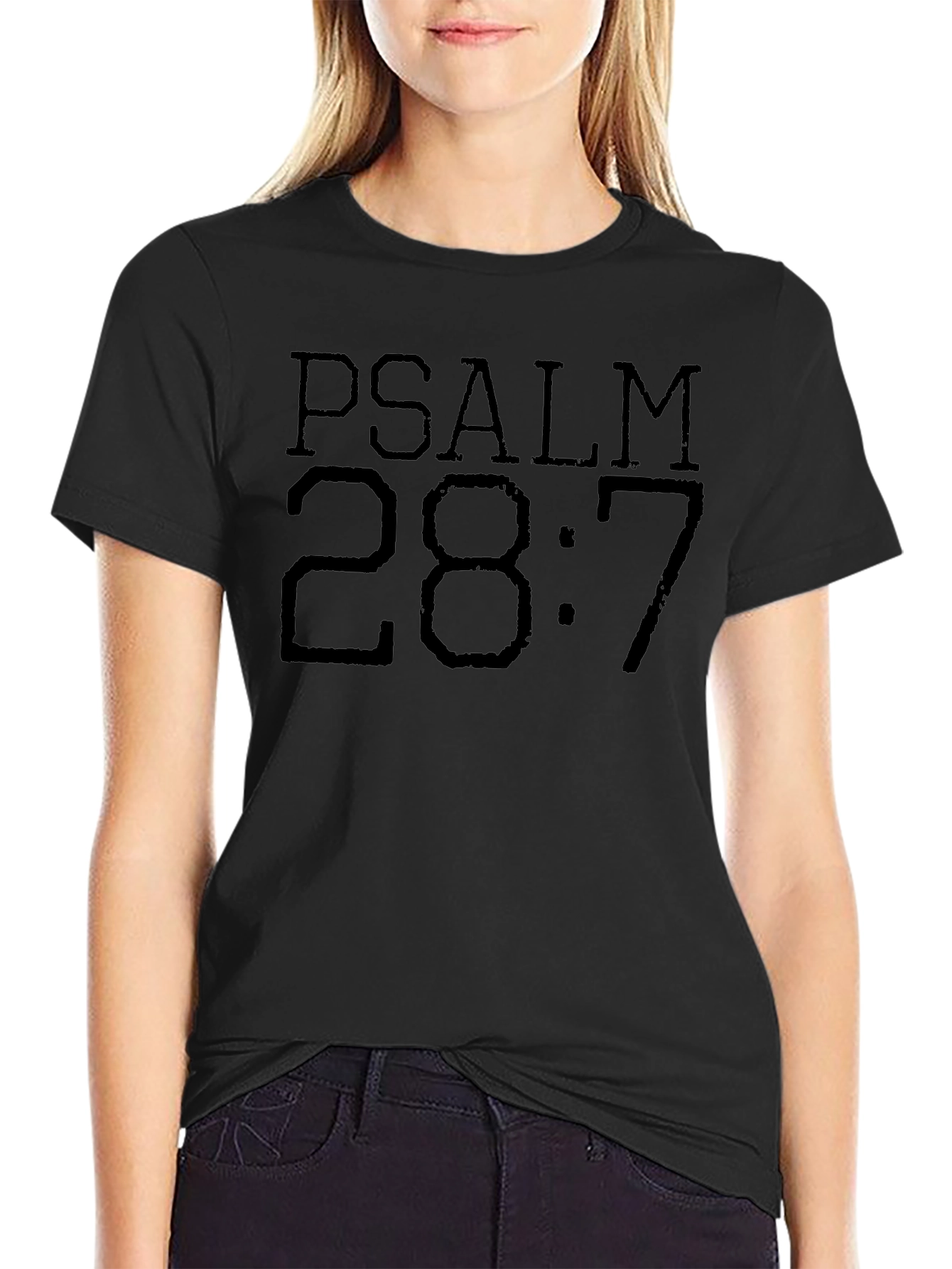 Psalm 28:7 Graphic Tee - Christian Faith T-Shirt