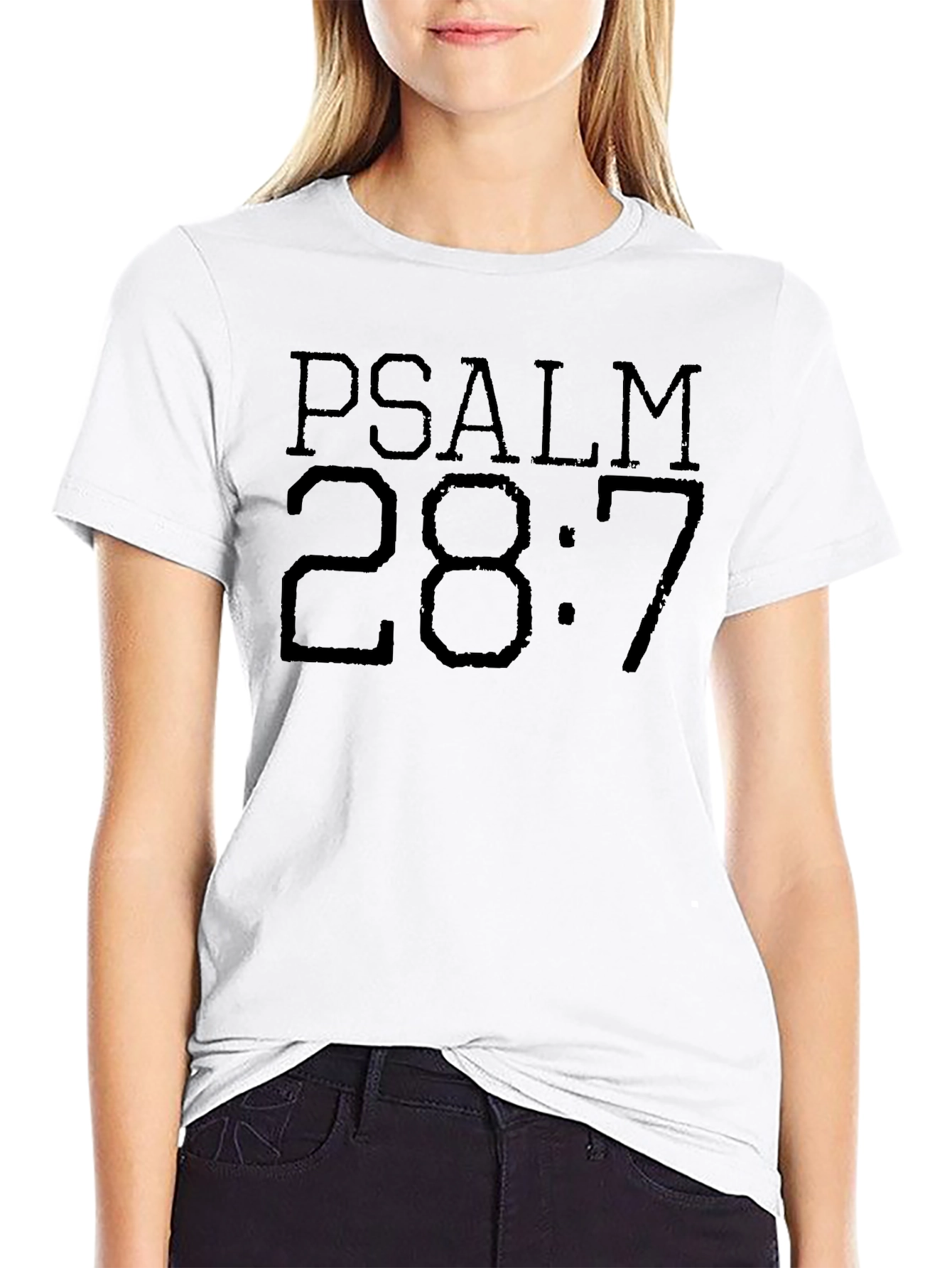 Psalm 28:7 Graphic Tee - Christian Faith T-Shirt
