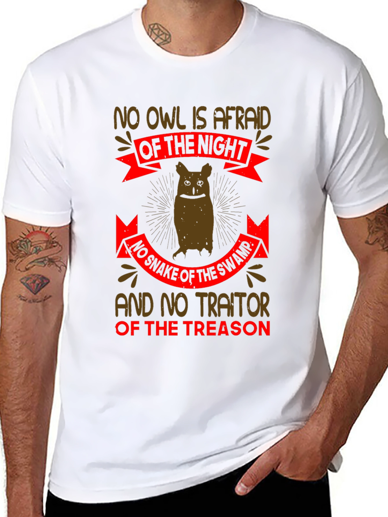 No Owl is Afraid Graphic T-Shirt - Black