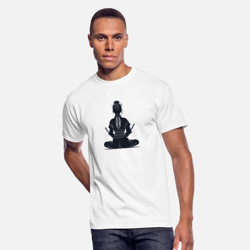 Serene Samurai Girl Silhouette Design