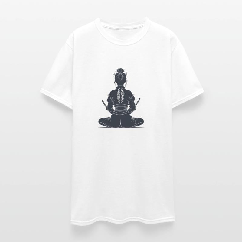 Serene Samurai Girl Silhouette Design