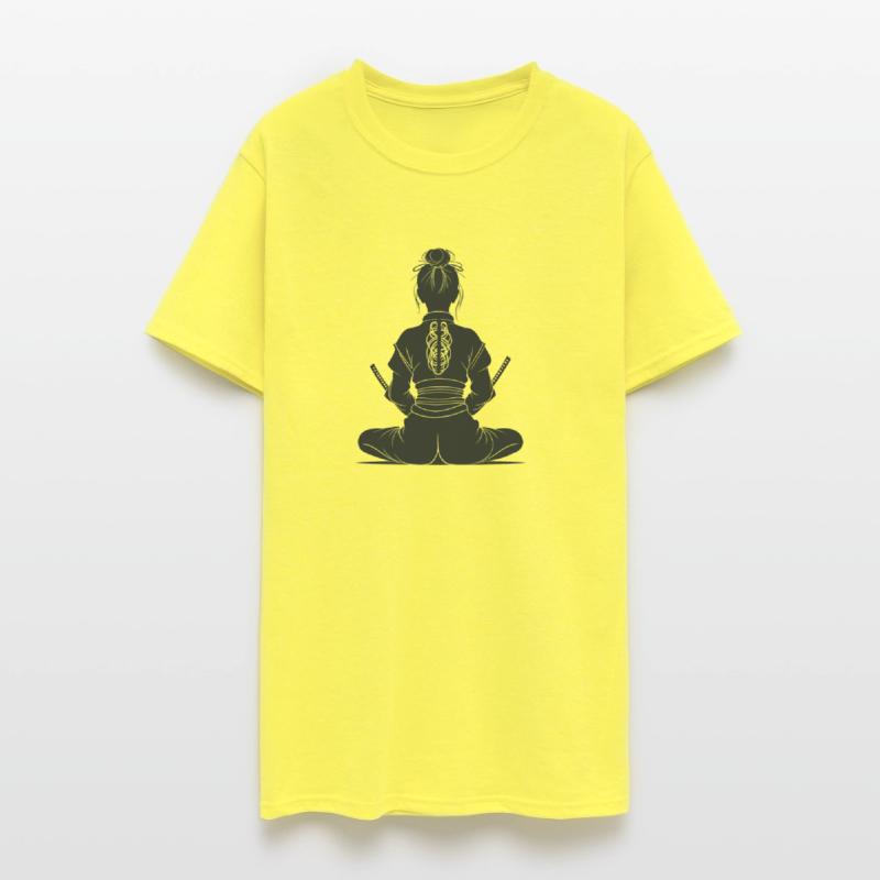 Serene Samurai Girl Silhouette Design