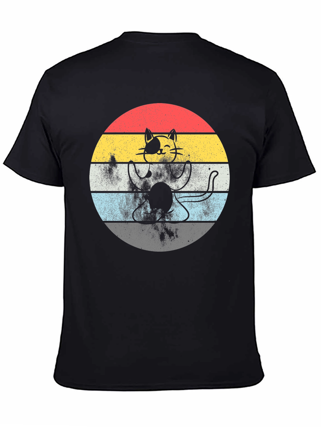 Retro Cat T-Shirt - Funny Yoga Kitty Tee