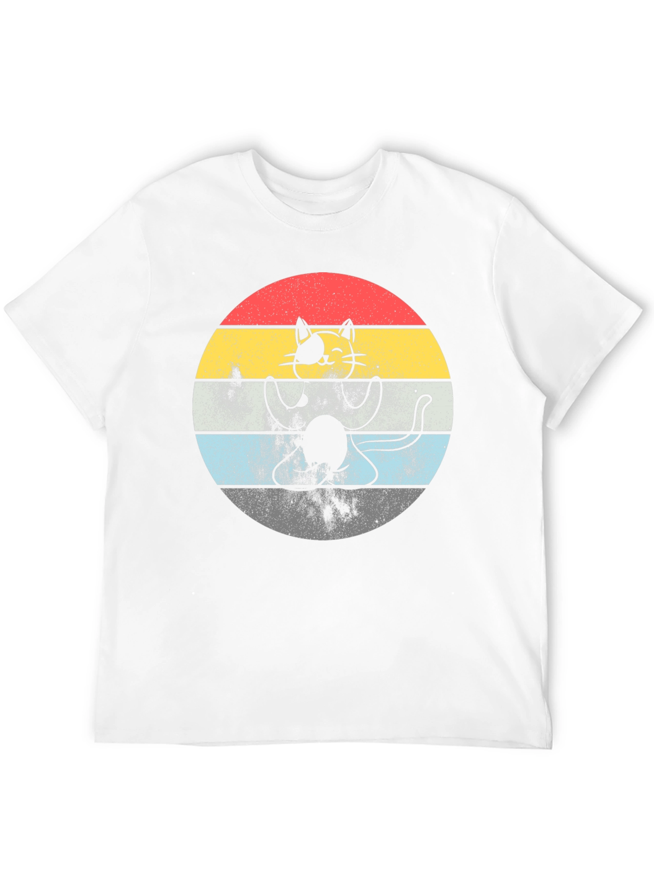 Retro Cat T-Shirt - Funny Yoga Kitty Tee