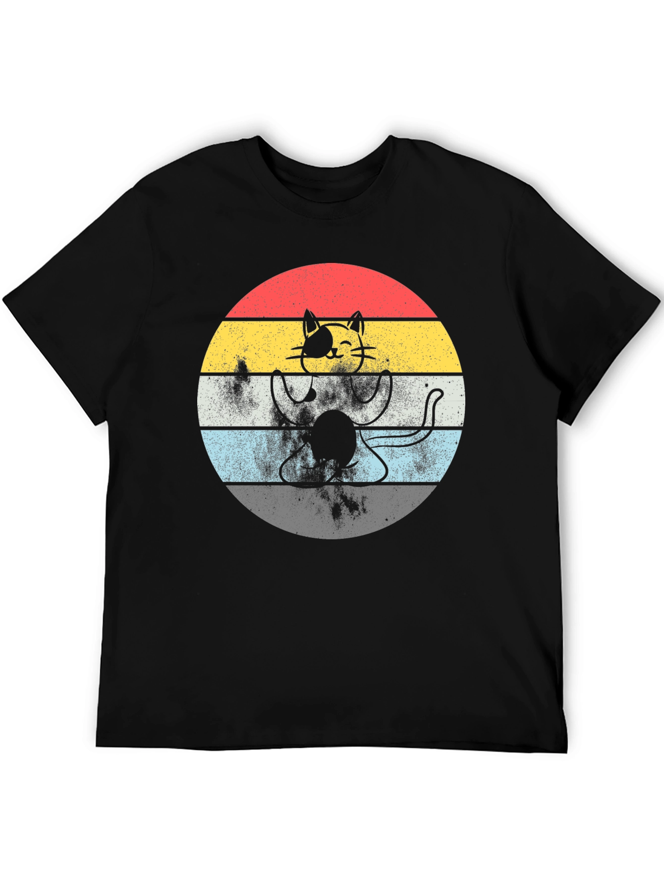 Retro Cat T-Shirt - Funny Yoga Kitty Tee