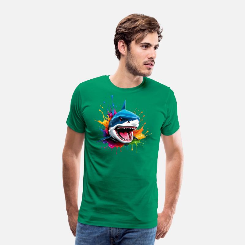 Shark, Colorful Splash, 3D