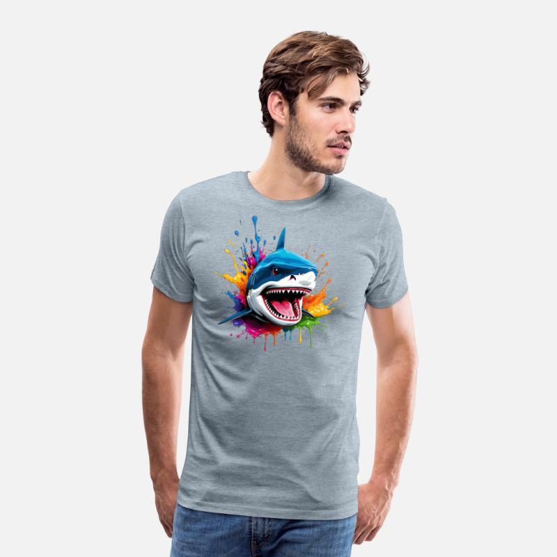 Shark, Colorful Splash, 3D