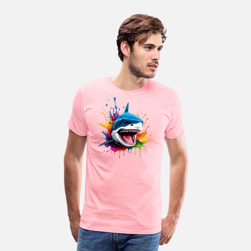 Shark, Colorful Splash, 3D
