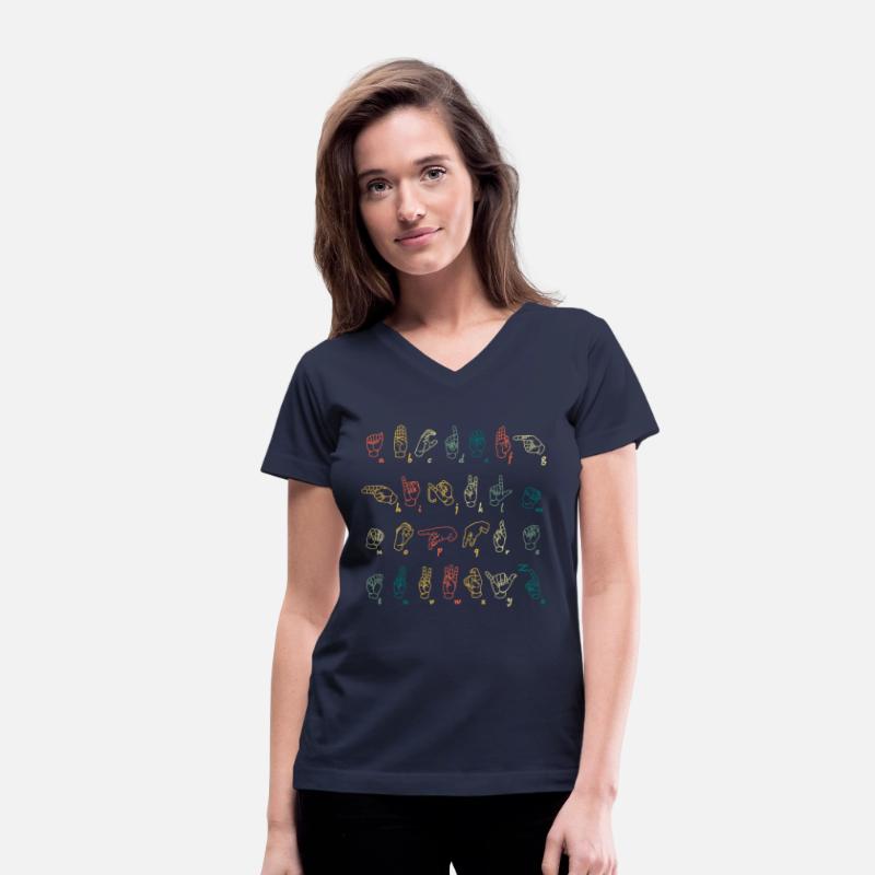 Sign Language Alphabet Letters Retro
