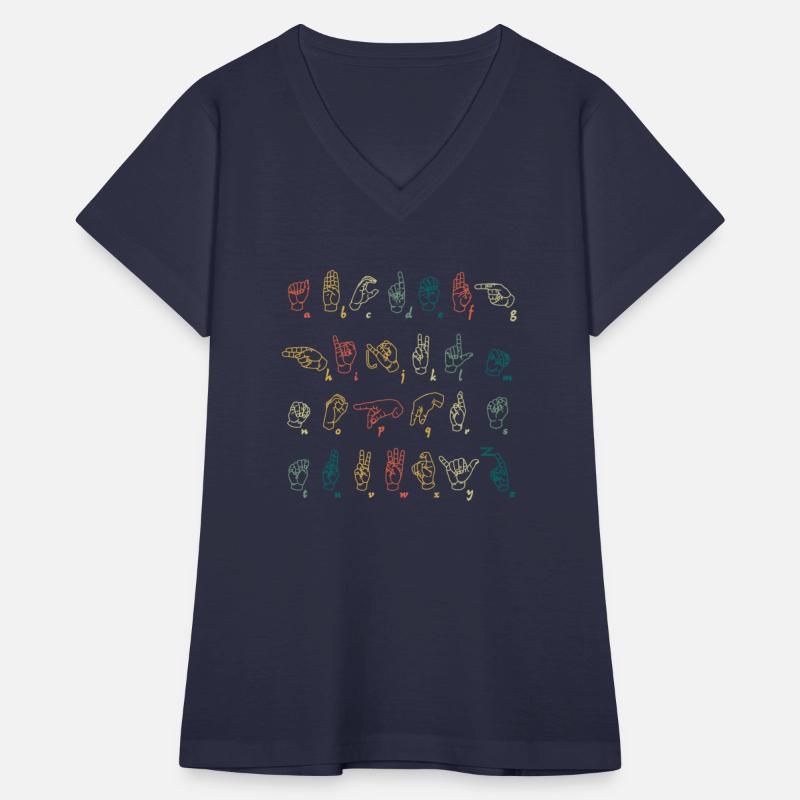 Sign Language Alphabet Letters Retro