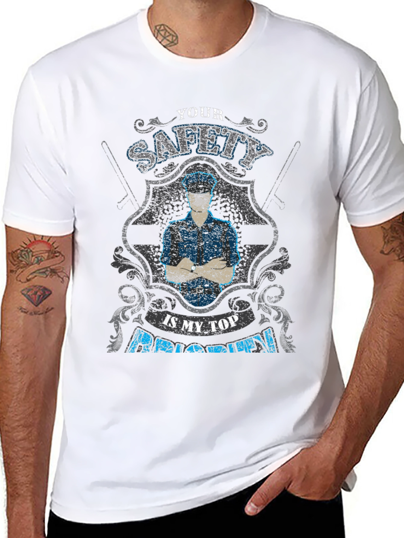 Safety First T-Shirt - Police Officer Pride