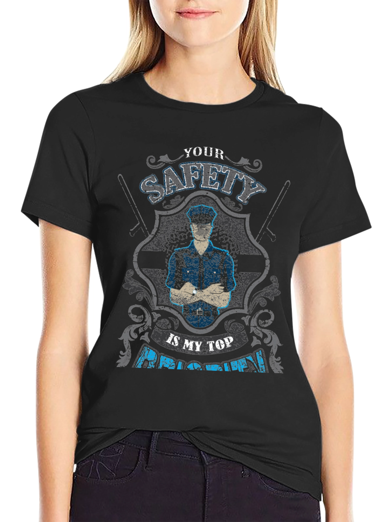 Safety First T-Shirt - Police Officer Pride