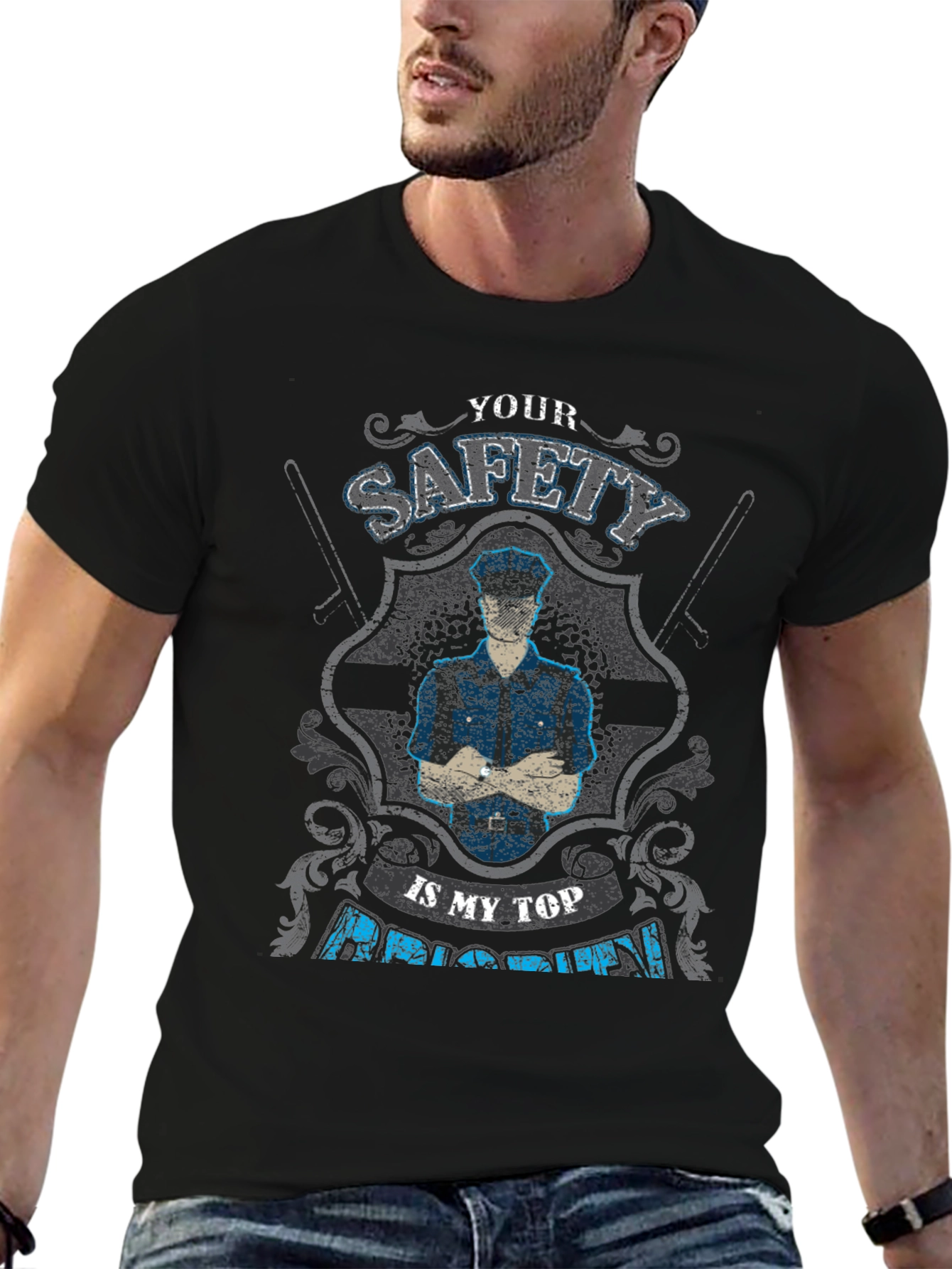 Safety First T-Shirt - Police Officer Pride