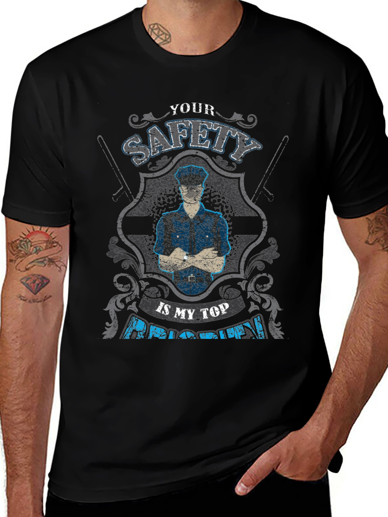 Safety First T-Shirt - Police Officer Pride