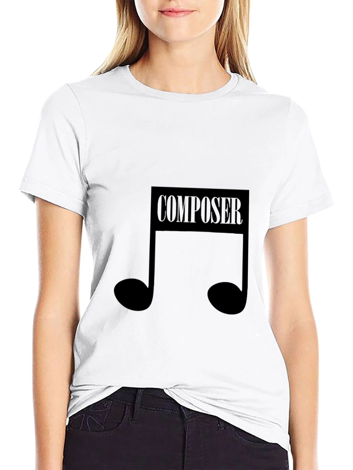 Composer Music Note Graphic Black T-Shirt