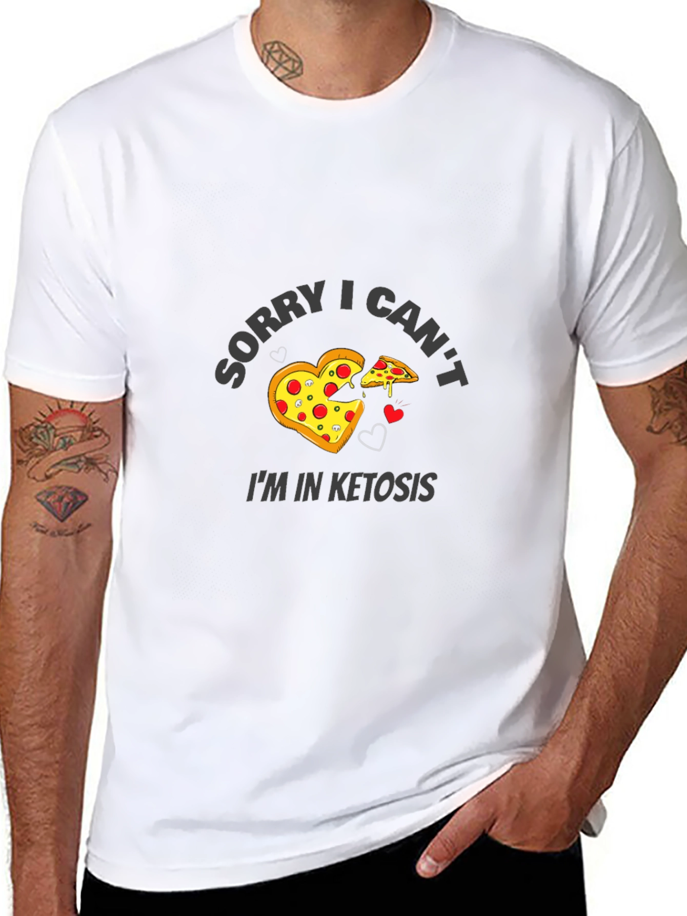 Funny Keto Pizza Black T-Shirt
