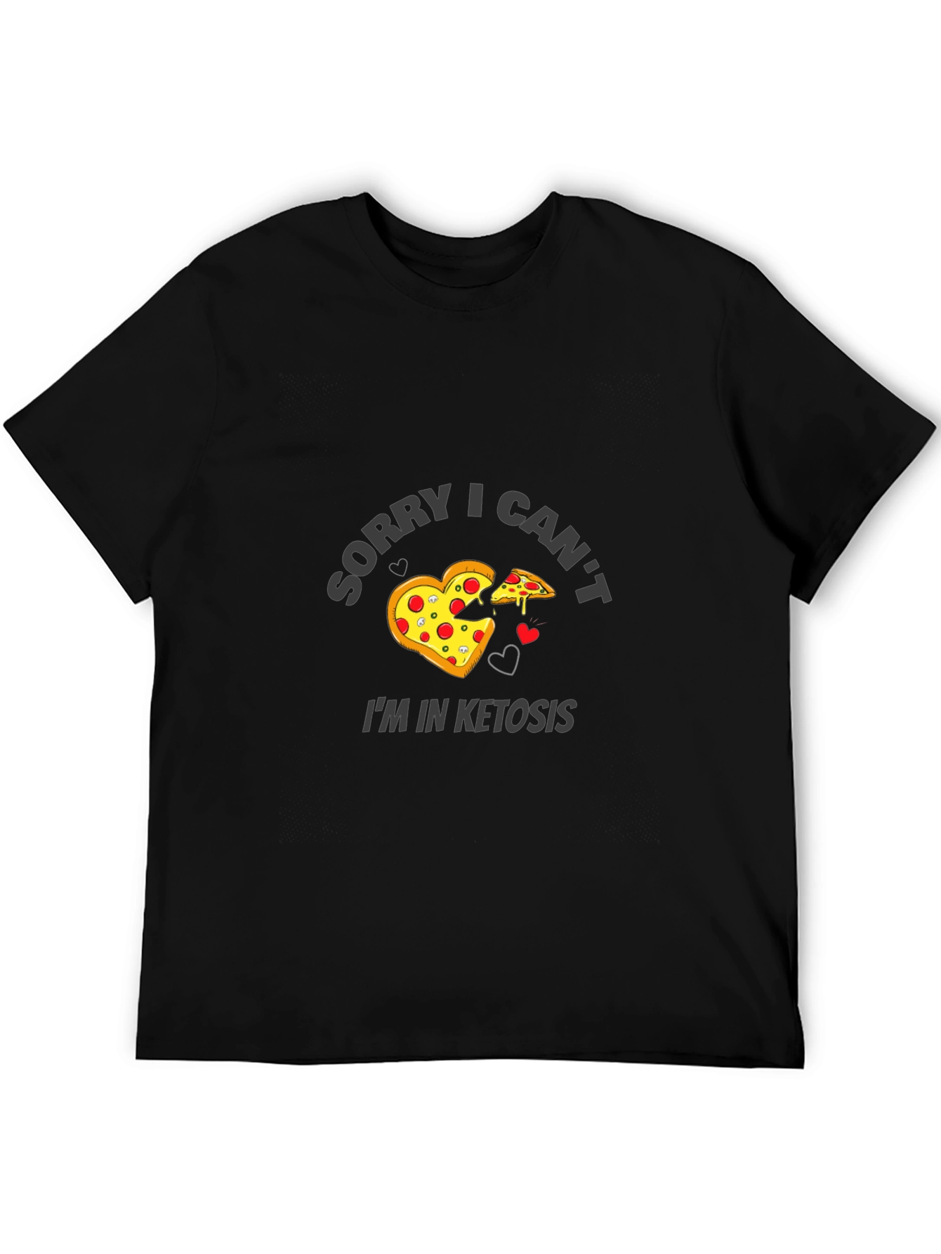 Funny Keto Pizza Black T-Shirt