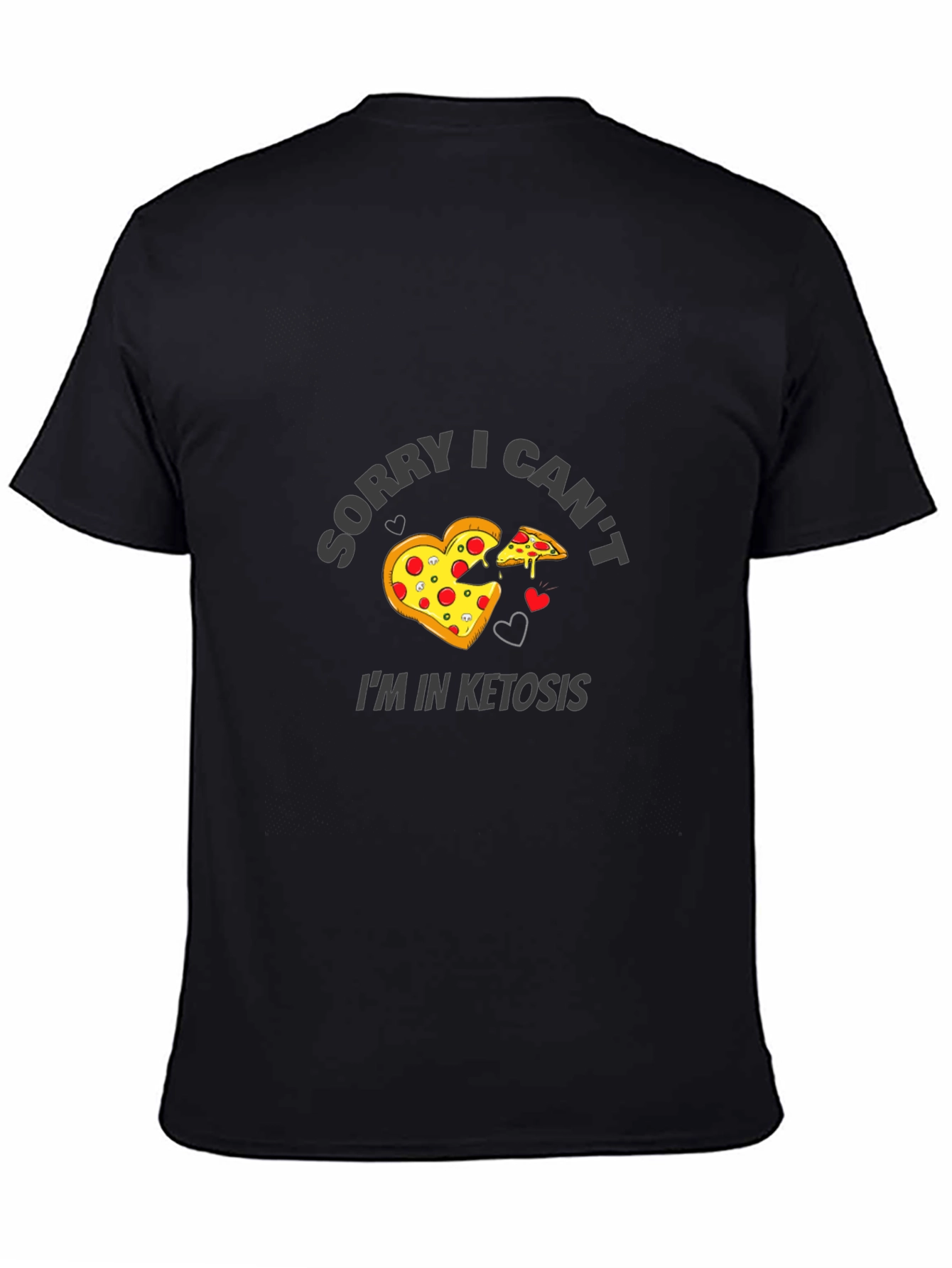 Funny Keto Pizza Black T-Shirt