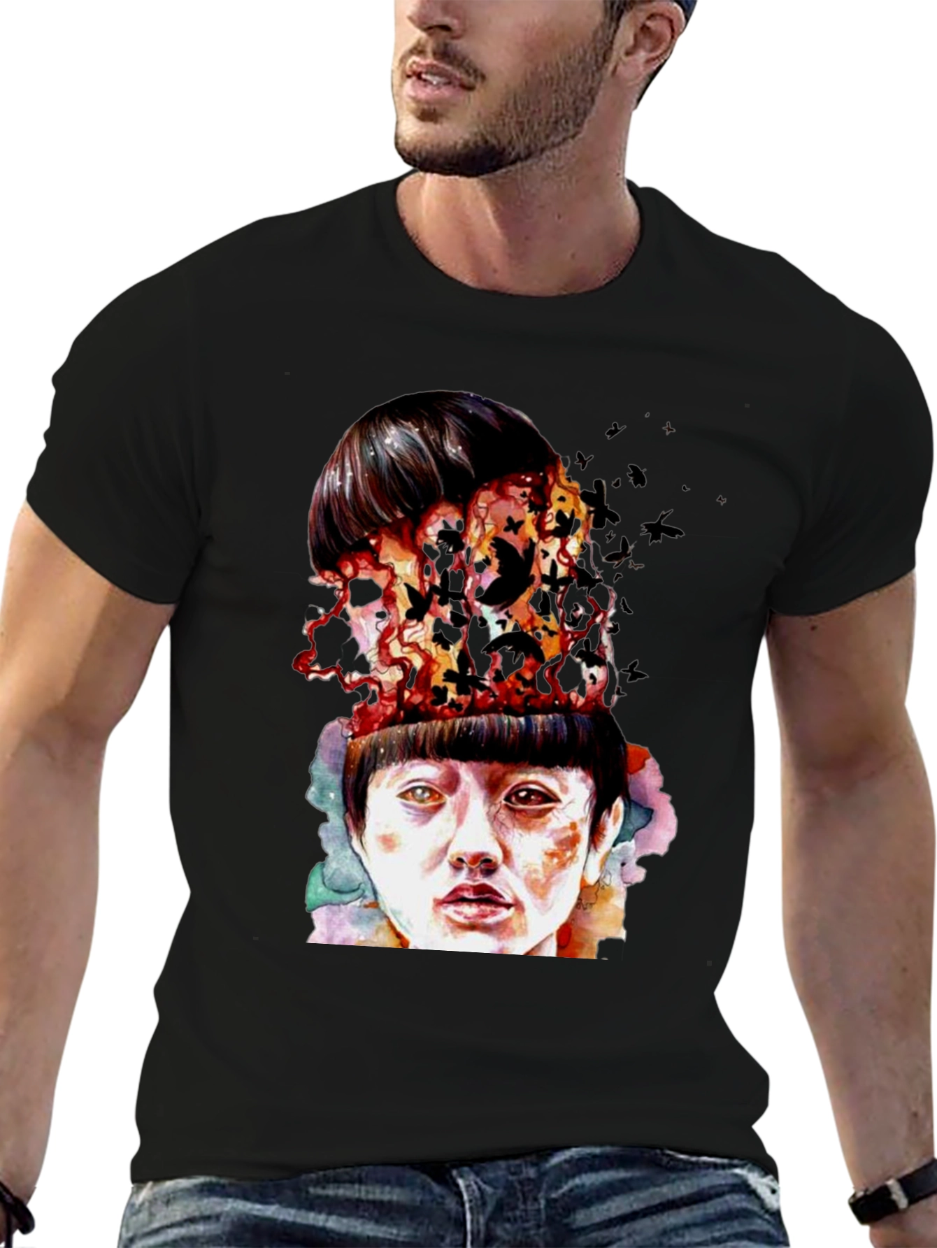 Surreal Portrait Graphic T-Shirt