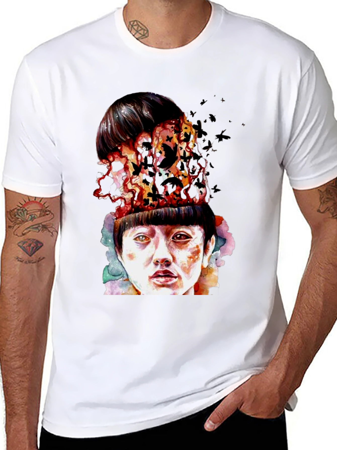 Surreal Portrait Graphic T-Shirt