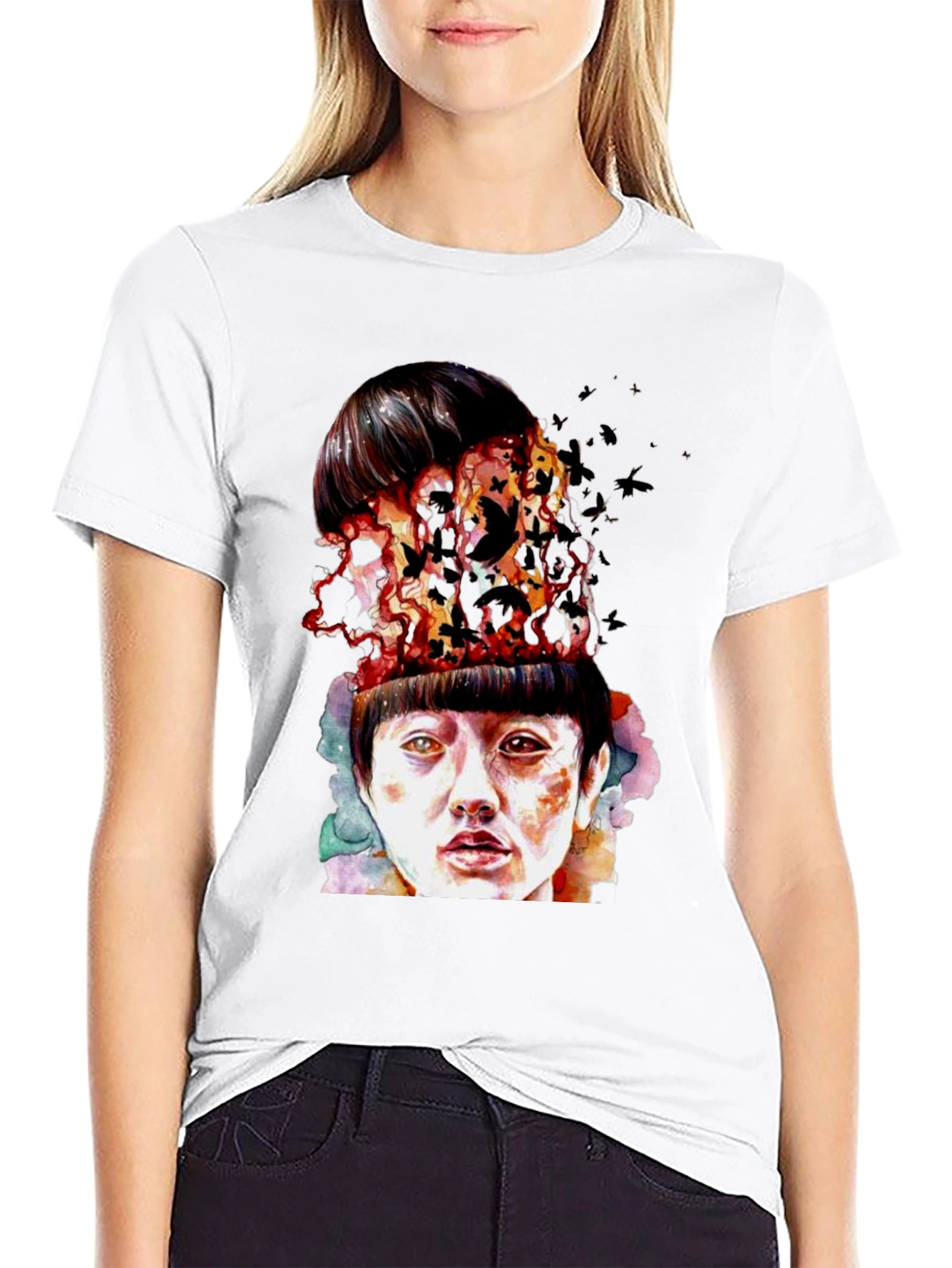 Surreal Portrait Graphic T-Shirt