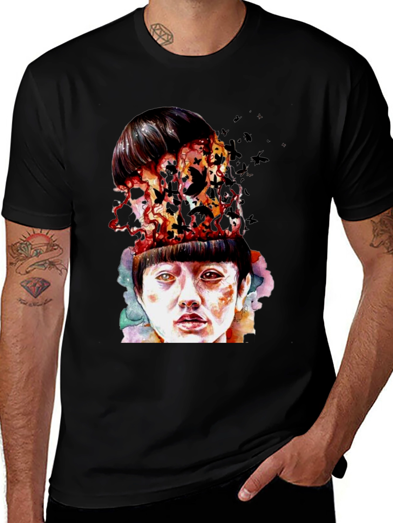 Surreal Portrait Graphic T-Shirt