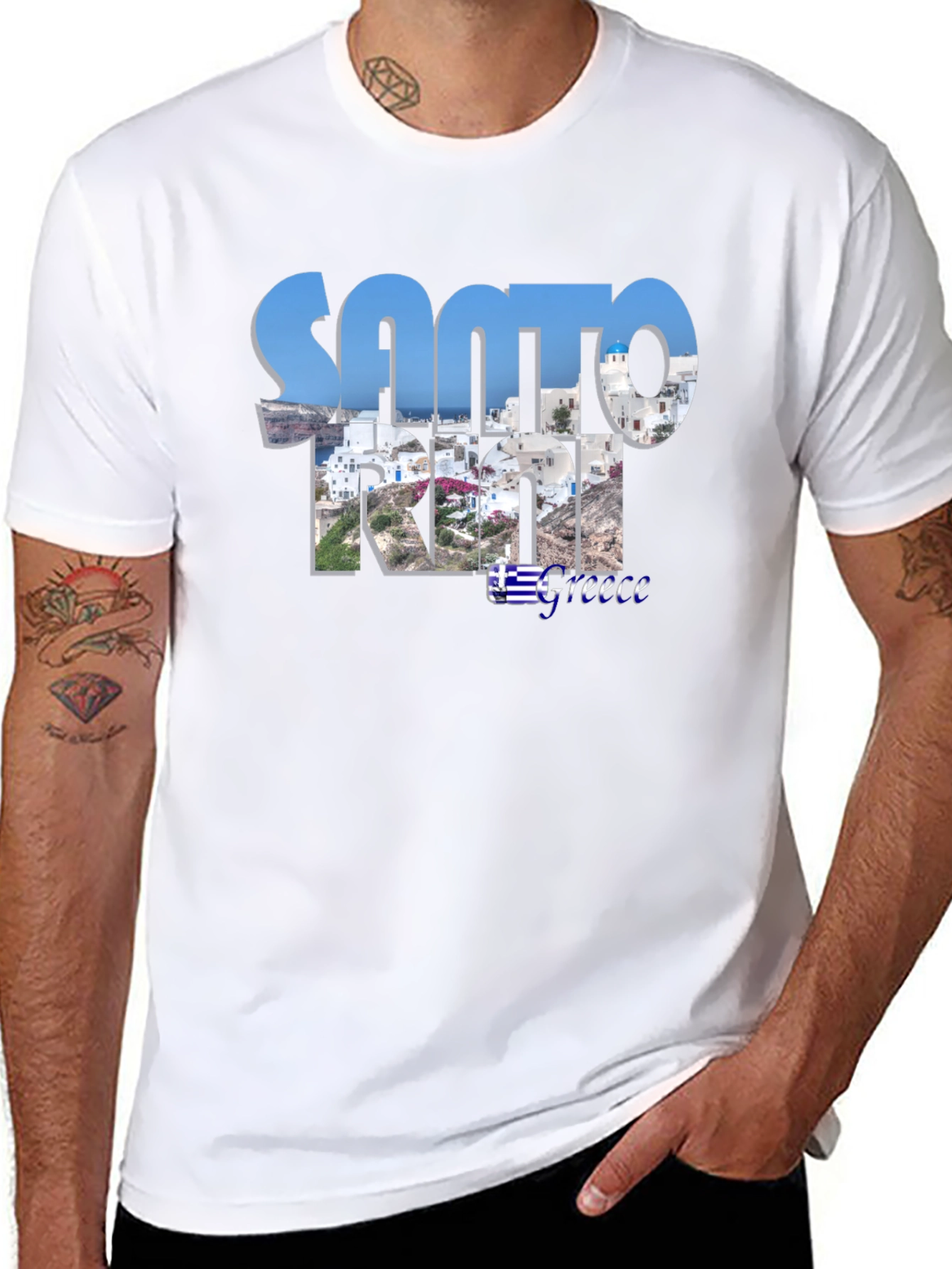 Santorini Greece Graphic T-Shirt