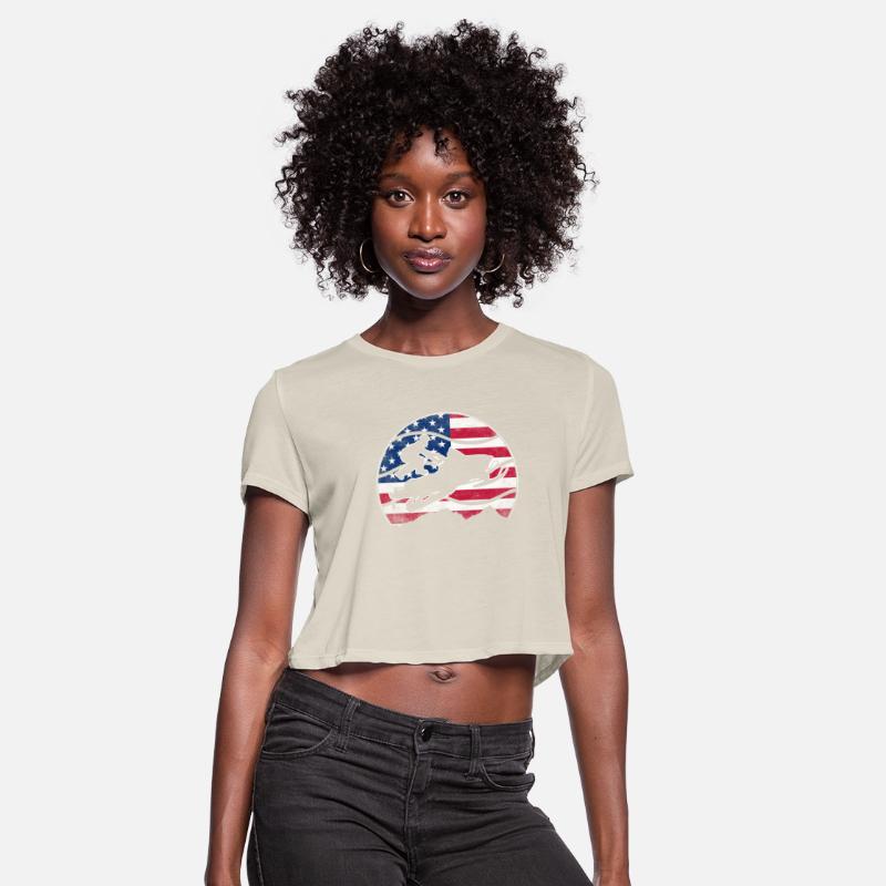 Snowmobile USA American Flag Snocross Winter Sport