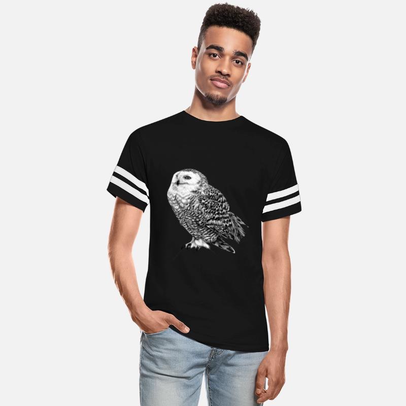 Snowy Owl - black and white animal illustration