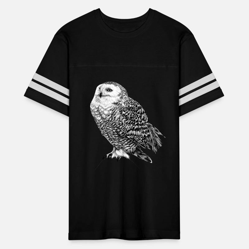 Snowy Owl - black and white animal illustration