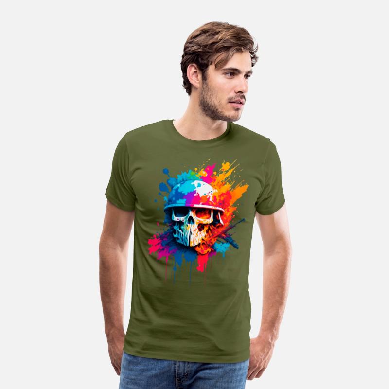 soldier skull color splash