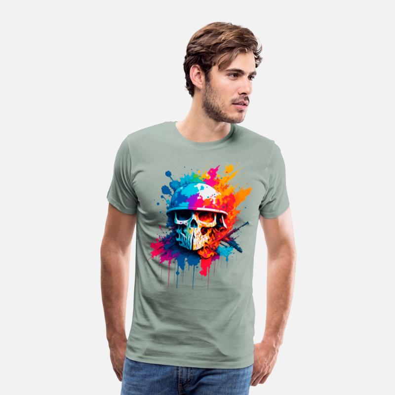 soldier skull color splash