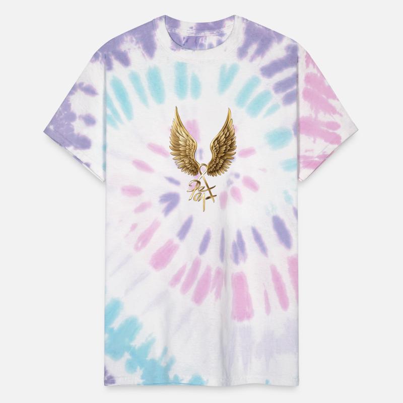 SPARKLY GOLD ANGEL WINGS PEACE TEXT AI GENERATED