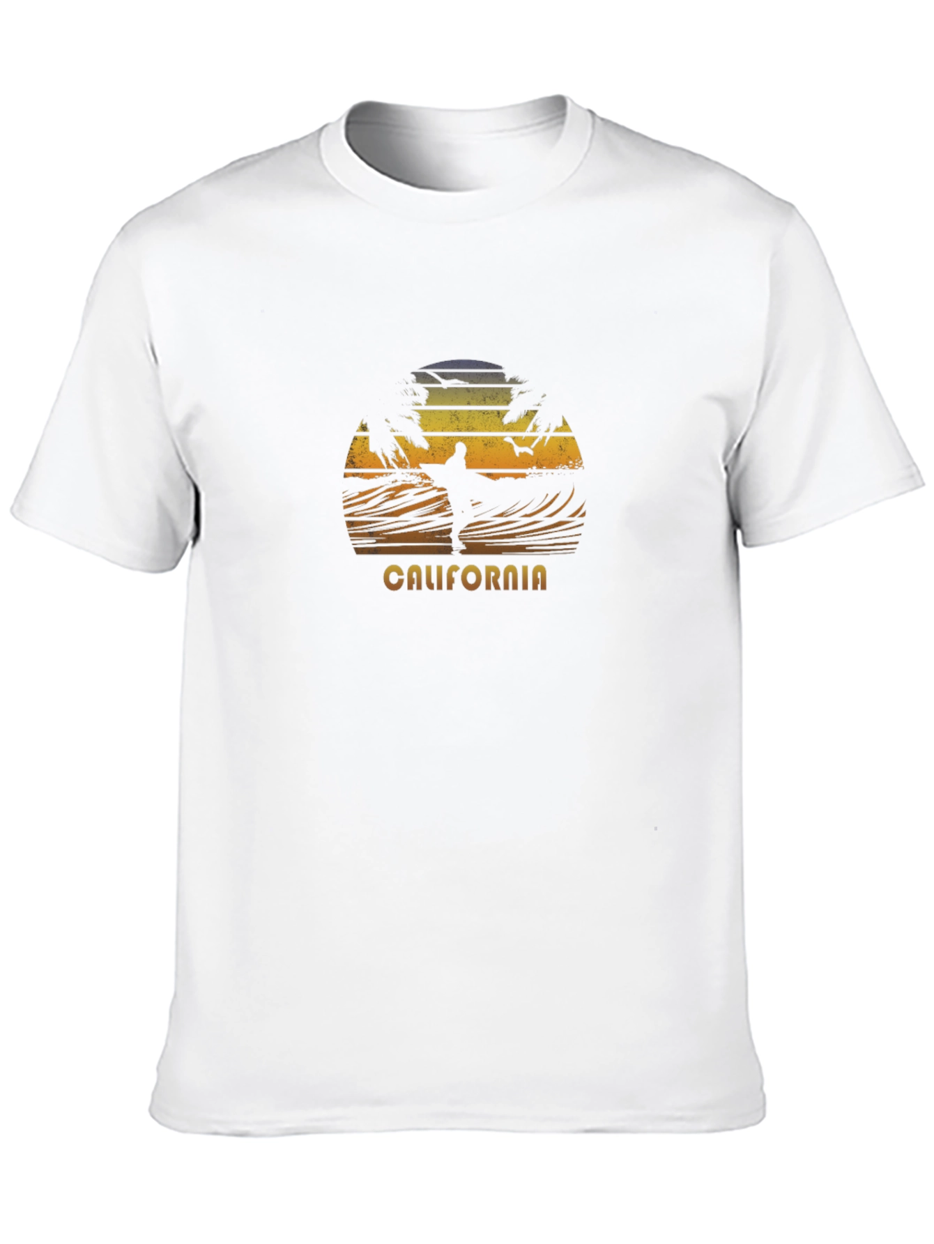 California Surfing Sunset T-Shirt - Black