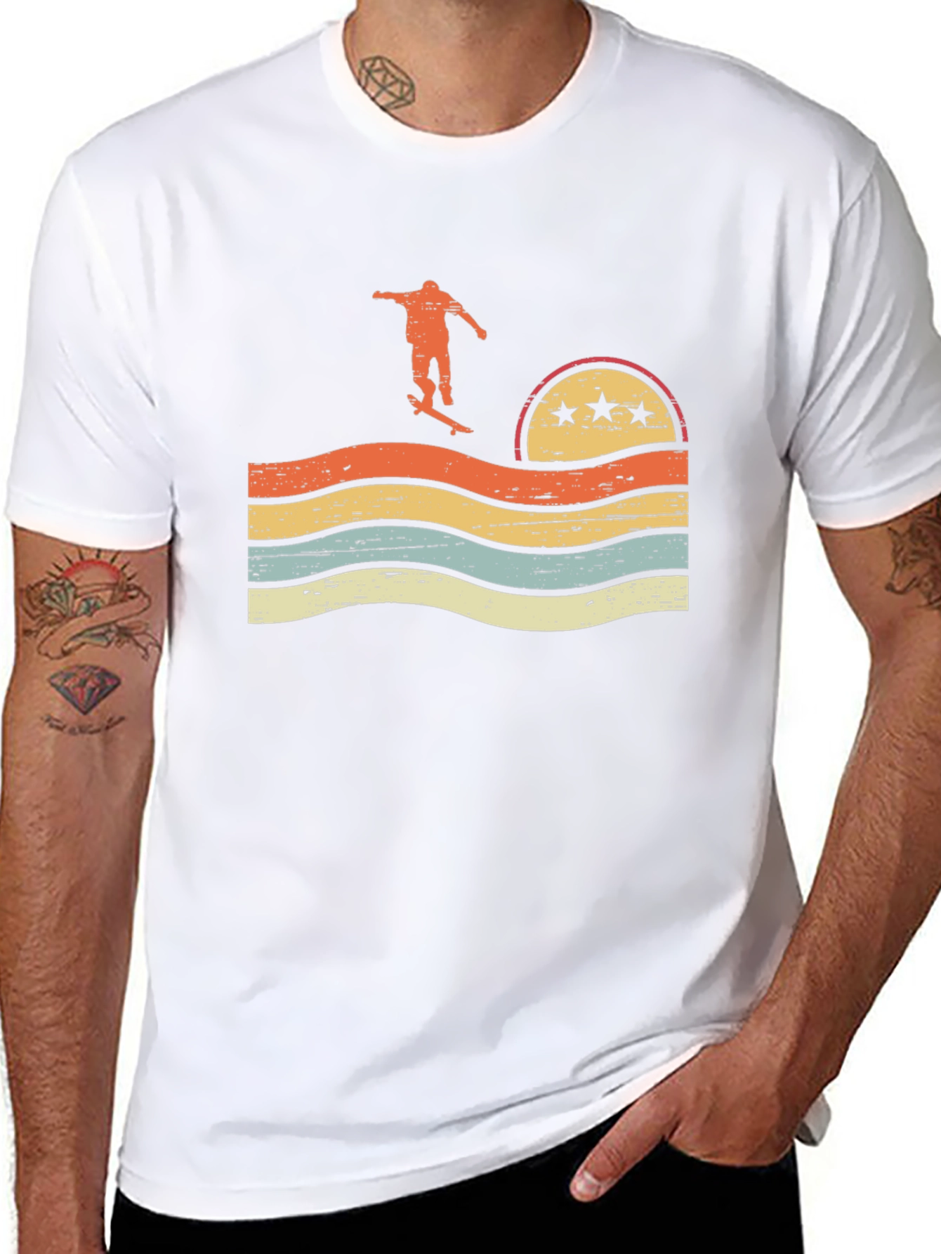Retro Skater Graphic T-Shirt - Black