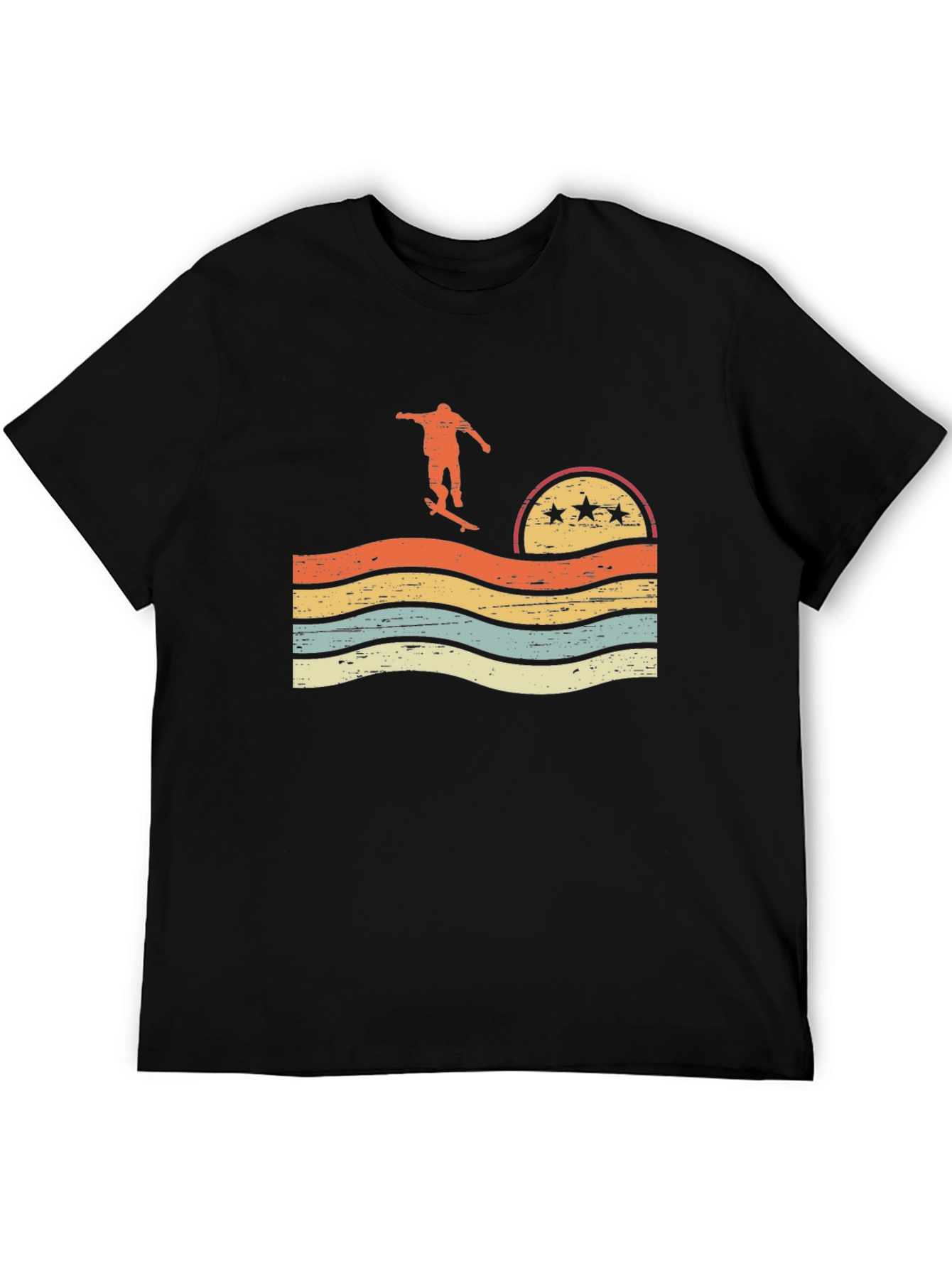 Retro Skater Graphic T-Shirt - Black