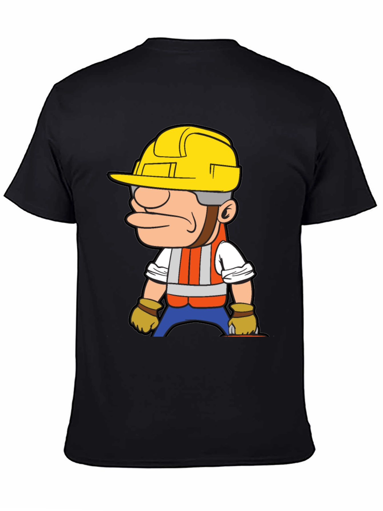 Construction Worker Cartoon Graphic T-Shirt