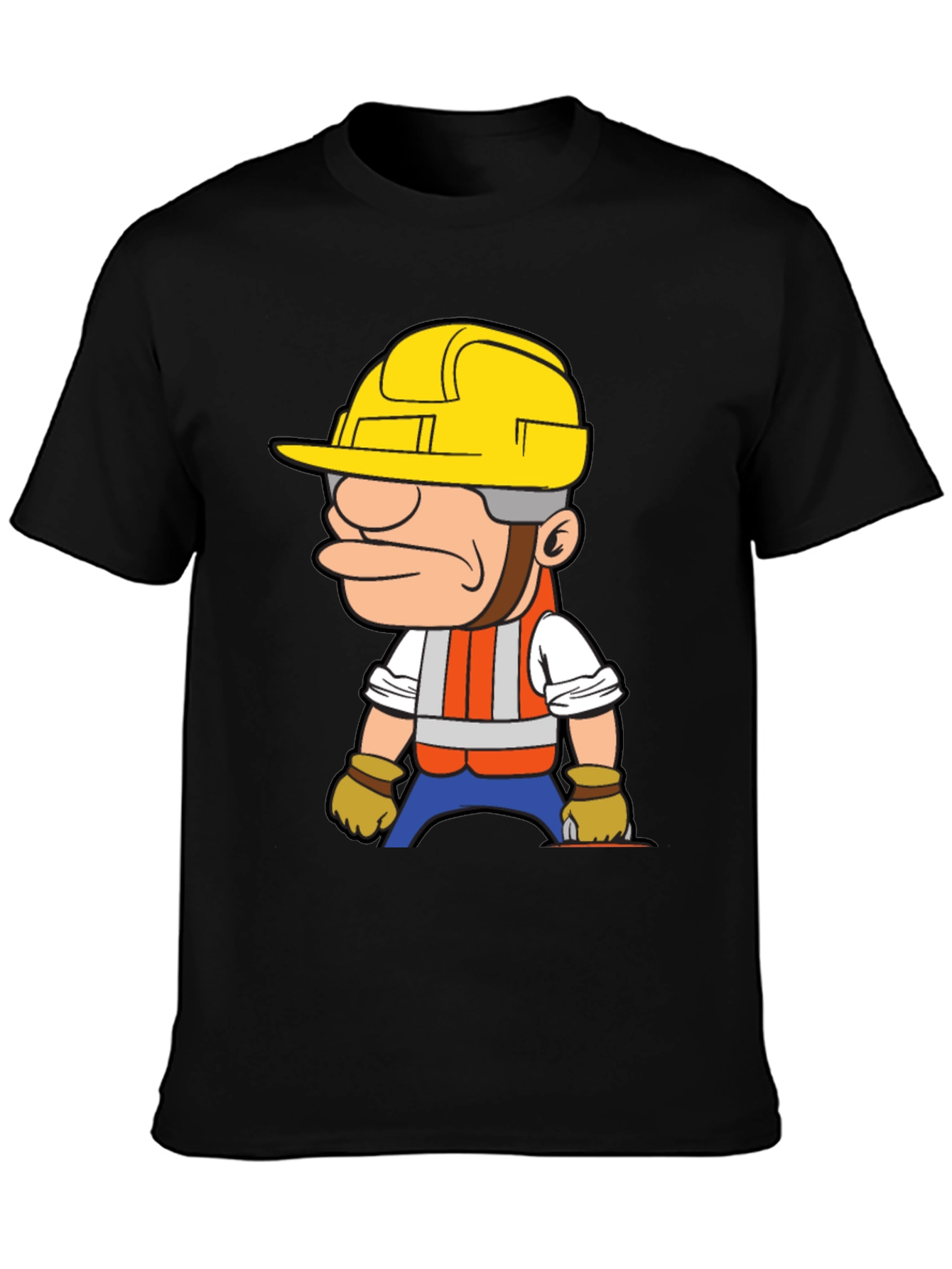Construction Worker Cartoon Graphic T-Shirt